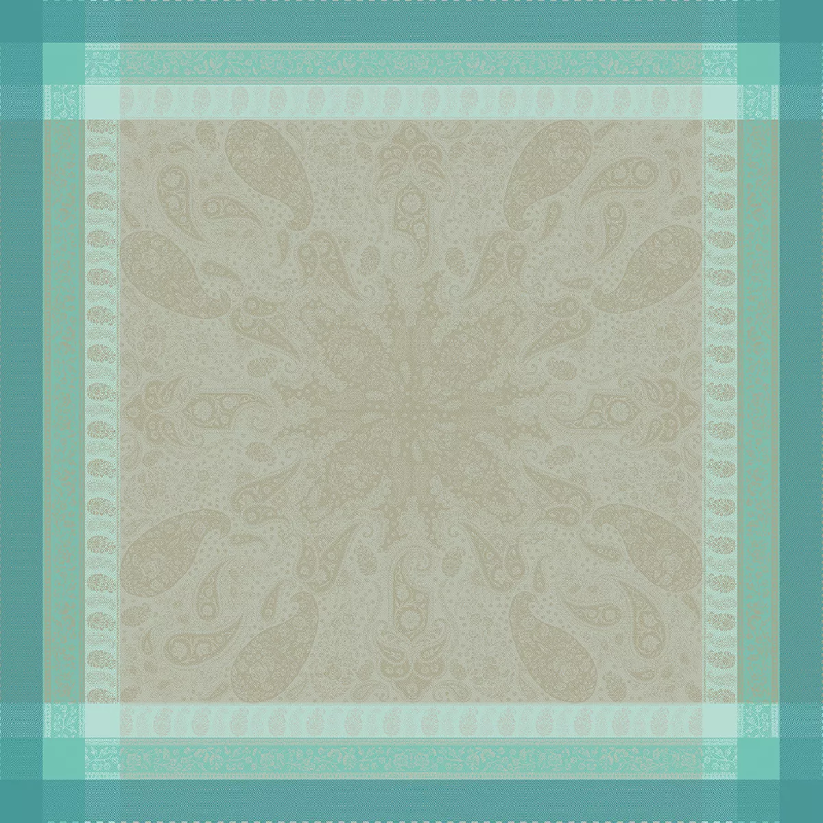 Garnier Thiebaut Nappe Anti Tache Pur Coton Bleu Lagon Pondichery Lagon