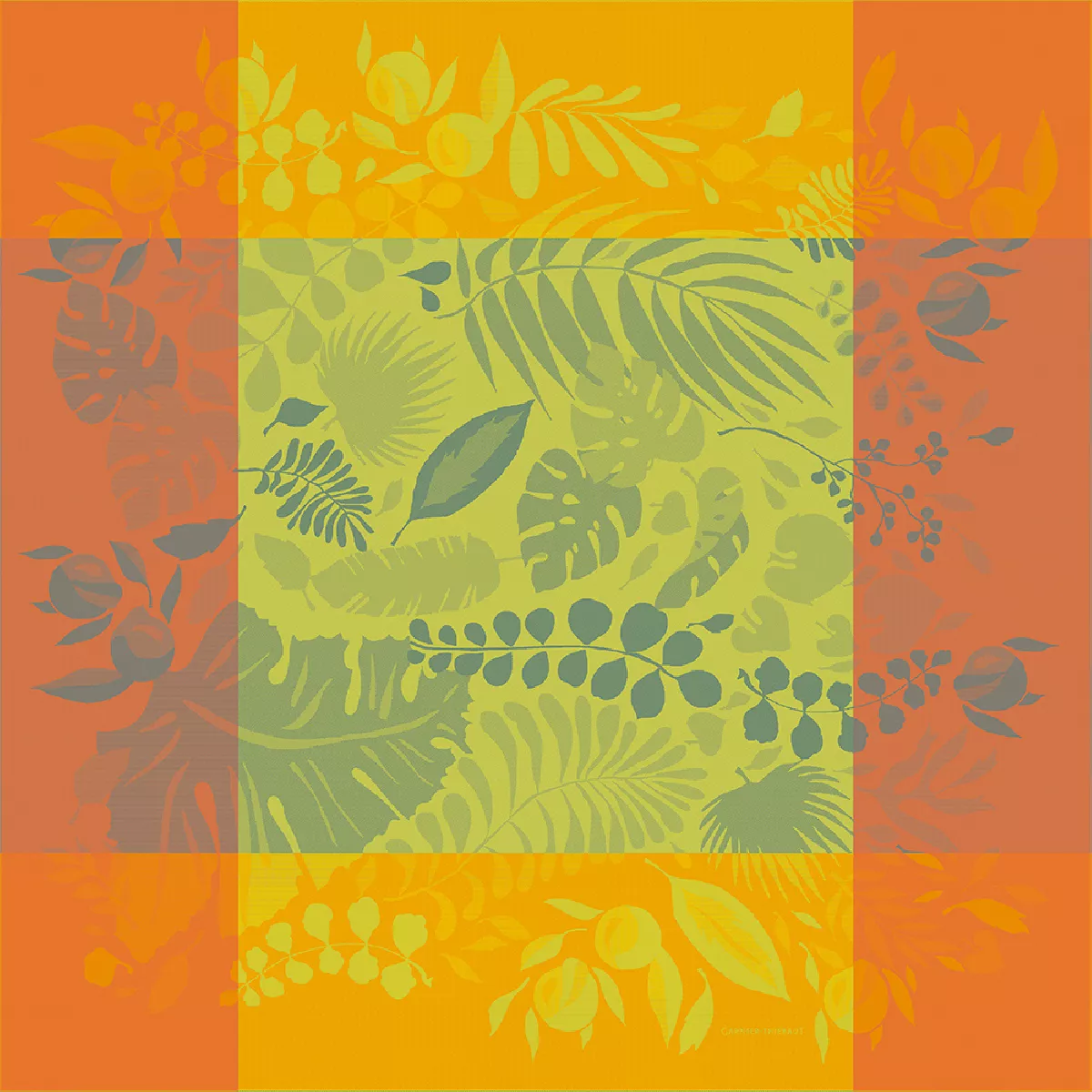 Garnier Thiebaut Nappe Anti Tache Pur Coton Jaune Citrus Orange Festival Citrus