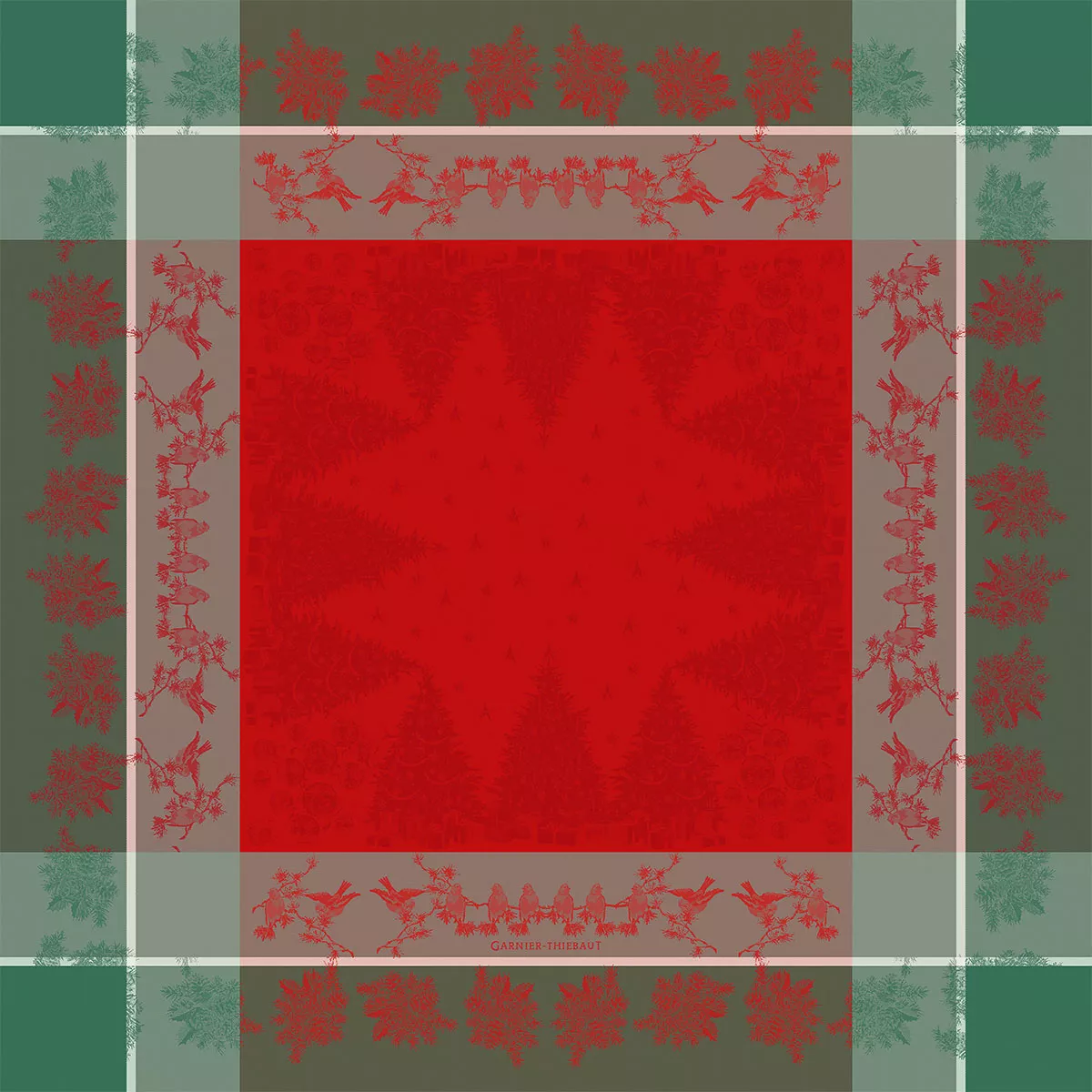 Garnier Thiebaut Nappe Anti Tache Pur Coton Vert Rouge Cadeaux De Noel Rouge