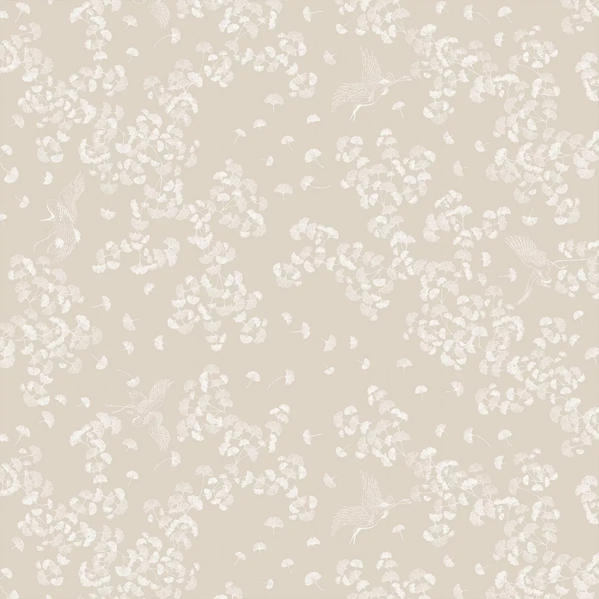 Garnier Thiebaut Nappe Enduite Pur Coton Beige Naturel Mille Ginkos Naturel
