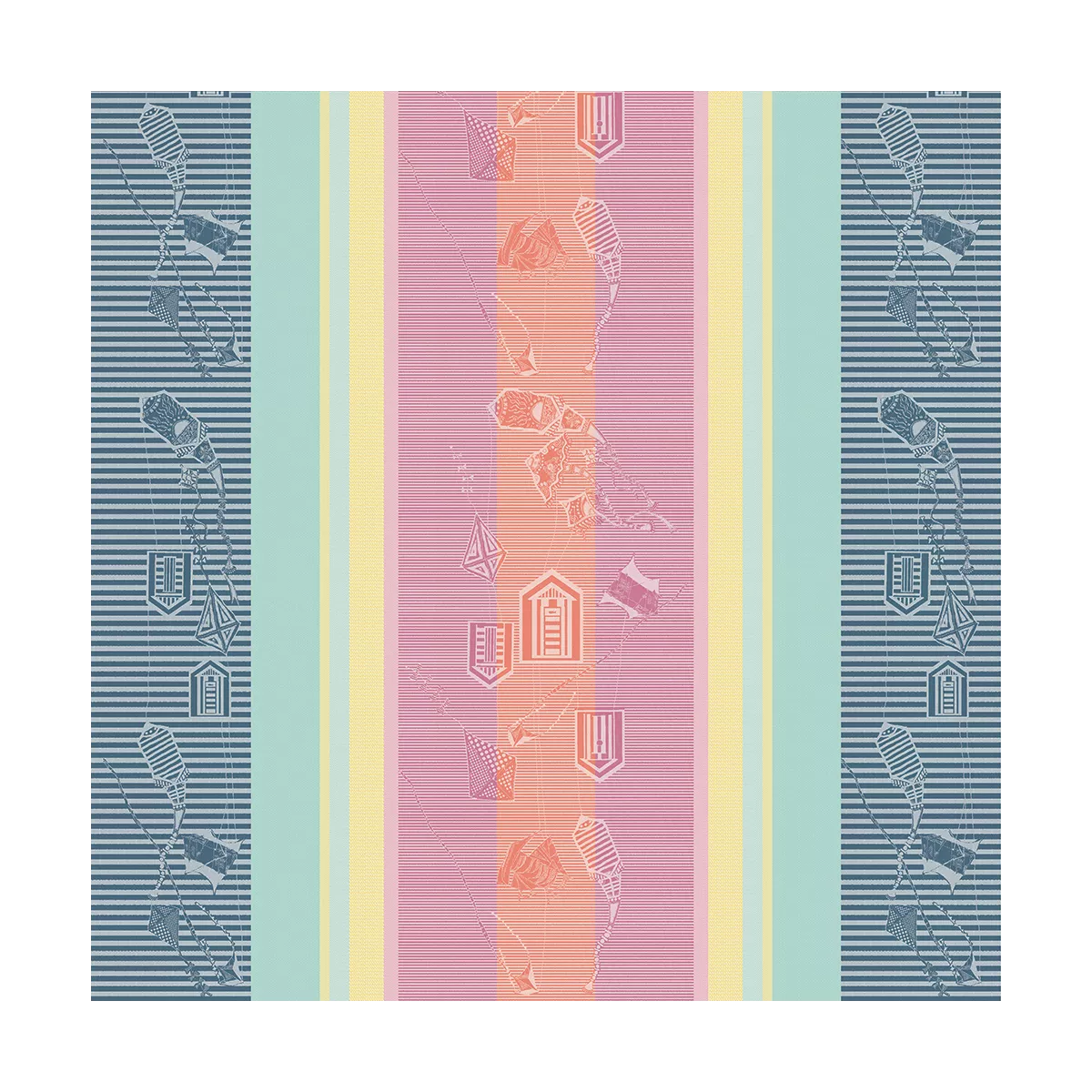 Garnier Thiebaut Nappe Enduite Pur Coton Bleu Marin Mille Eole Marin