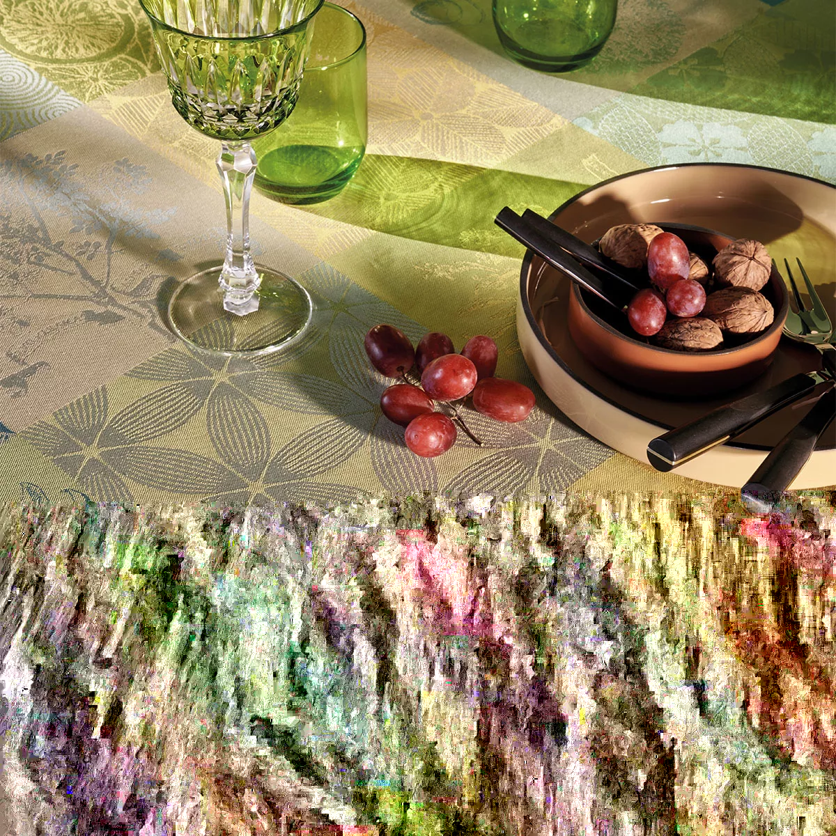 garnier thiebaut Nappe enduite pur coton jaune limoni Mille parfums limoni