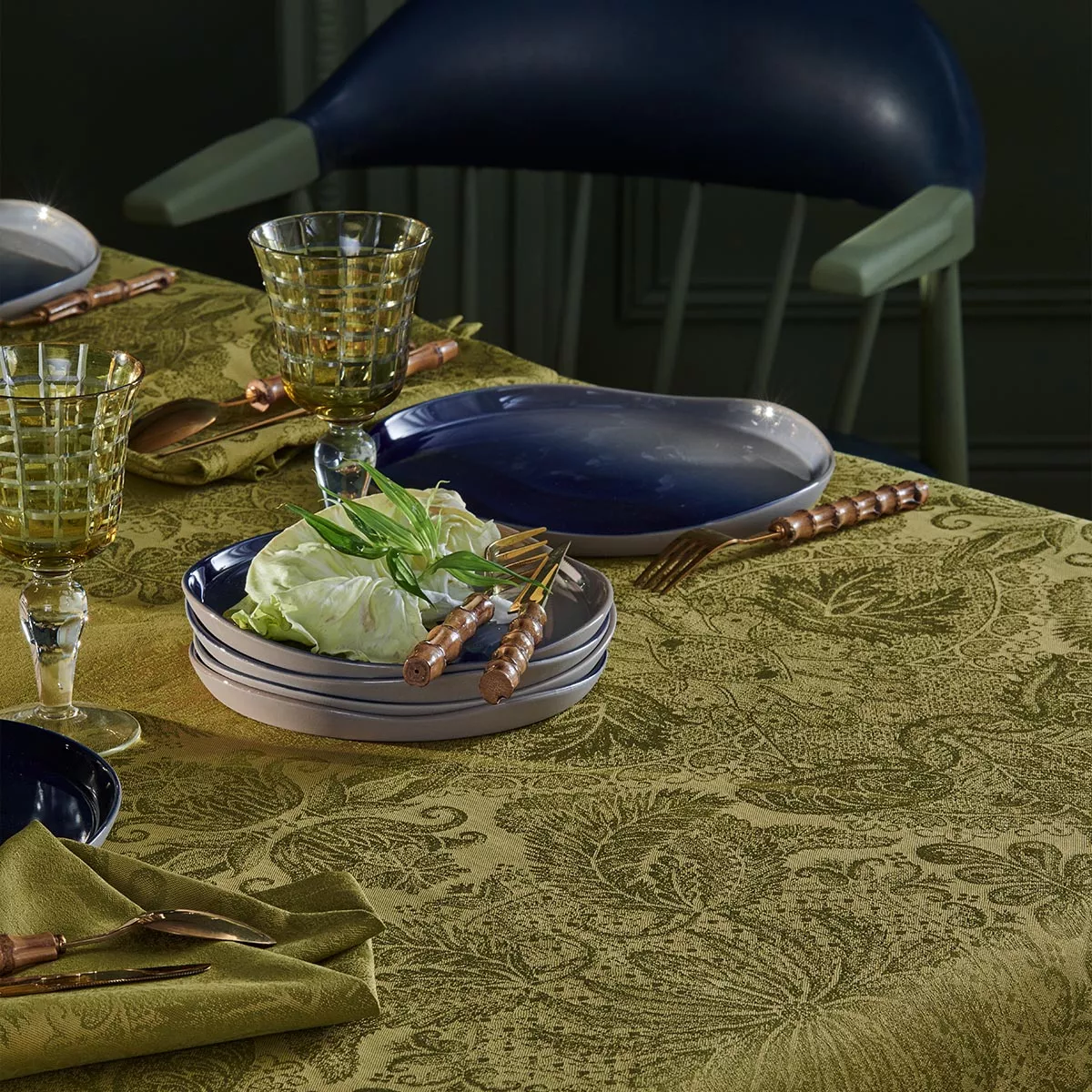 garnier thiebaut Nappe enduite pur coton or vermeil Mille isaphire vermeil