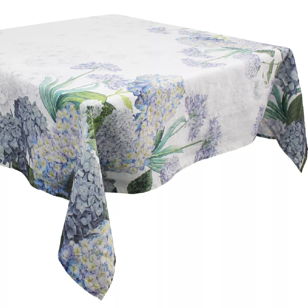 Garnier Thiebaut Nappe Imprimée Métis Lin & Coton Multicolore Bleu Jardin De Bretagne Bleu
