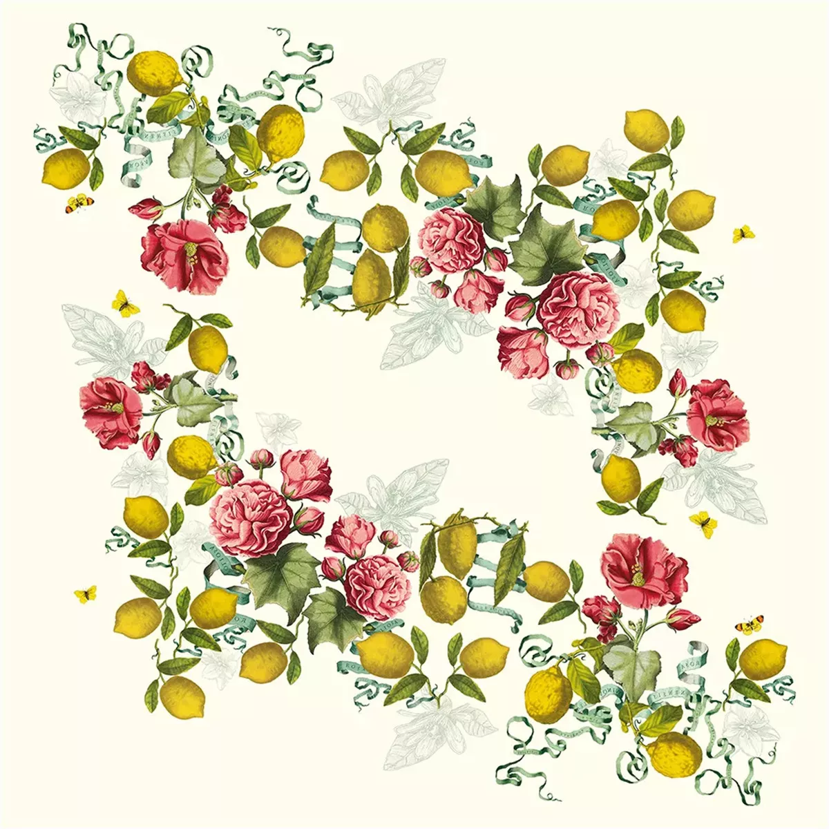 Garnier Thiebaut Nappe Imprimée Métis Lin & Coton Multicolore Romance Citrons De Menton Romance