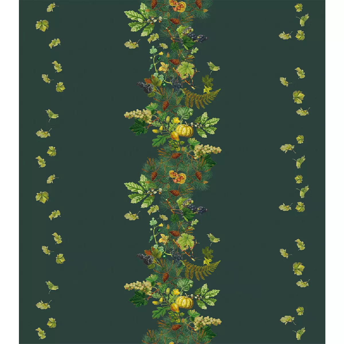 Garnier Thiebaut Nappe Imprimée Métis Lin & Coton Vert Vert Mille Delices Boises Vert