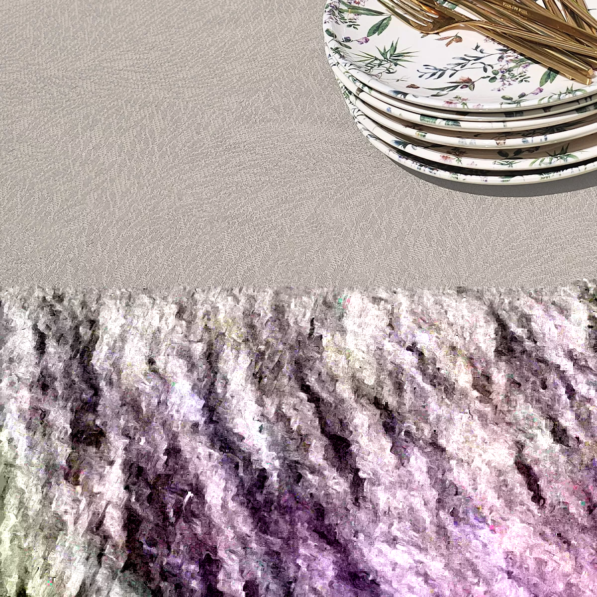 Garnier Thiebaut Nappe Jacquard Pur Coton Beige Lin Paradia Lin