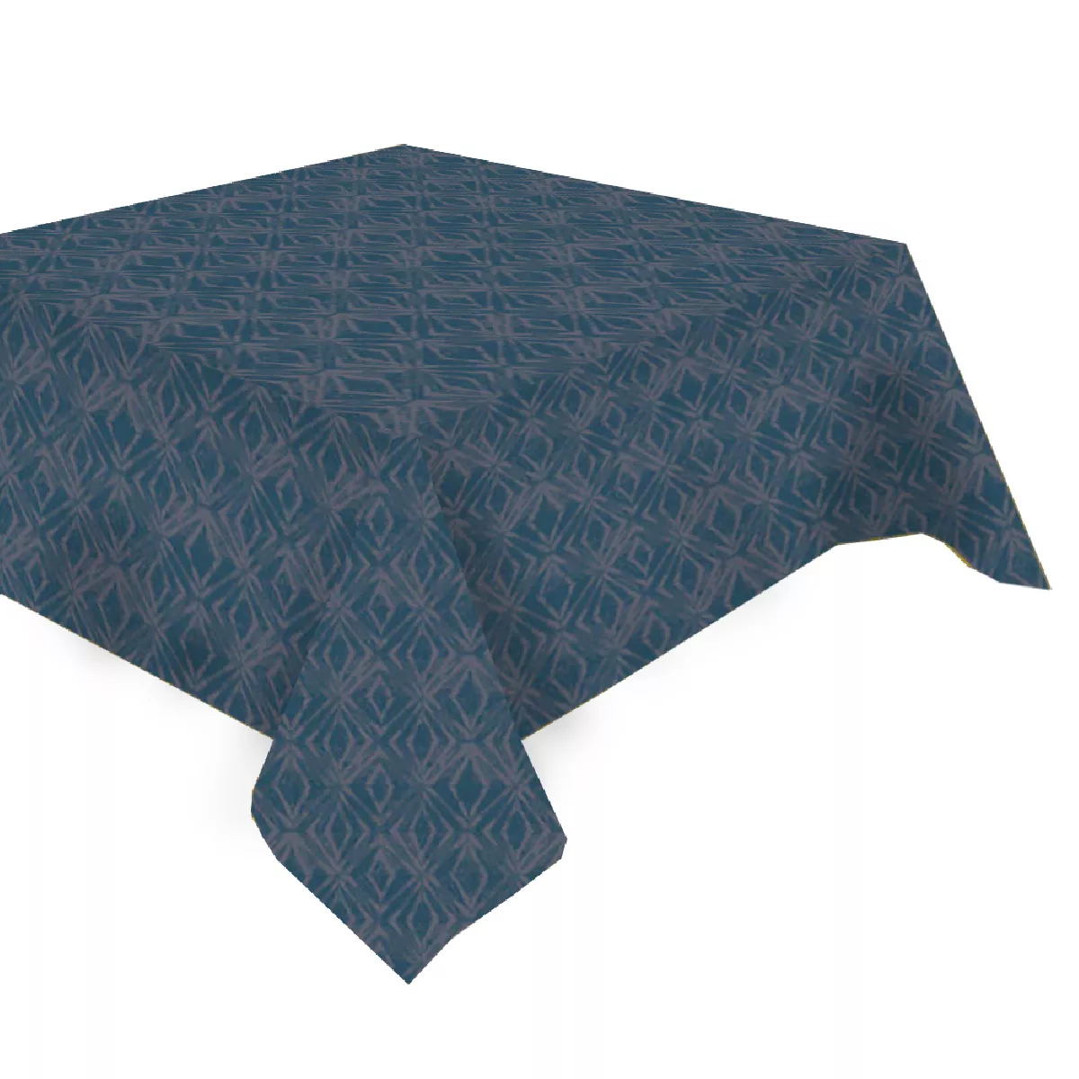 Garnier Thiebaut Nappe Jacquard Pur Coton Bleu Petrole Mille Ikats Petrole