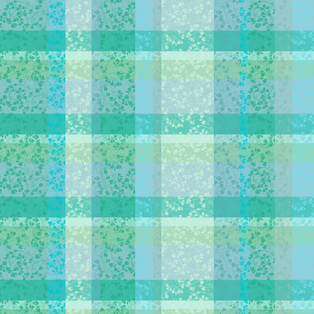 Garnier Thiebaut Nappe Jacquard Pur Coton Bleu Turquoise Mille Feuillages Turquoise