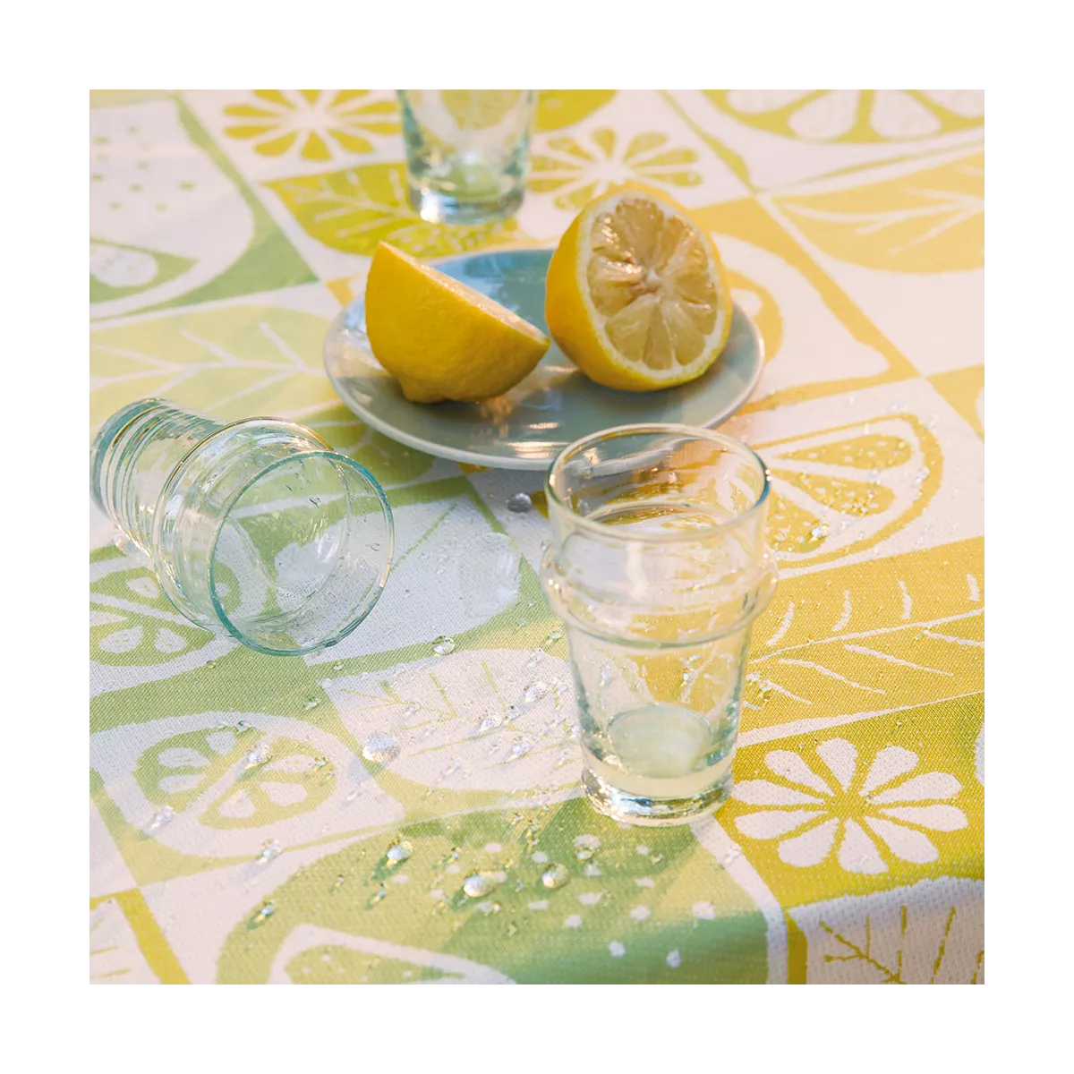 Garnier Thiebaut Nappe Jacquard Pur Coton Jaune Fresh Mille Citrus Fresh