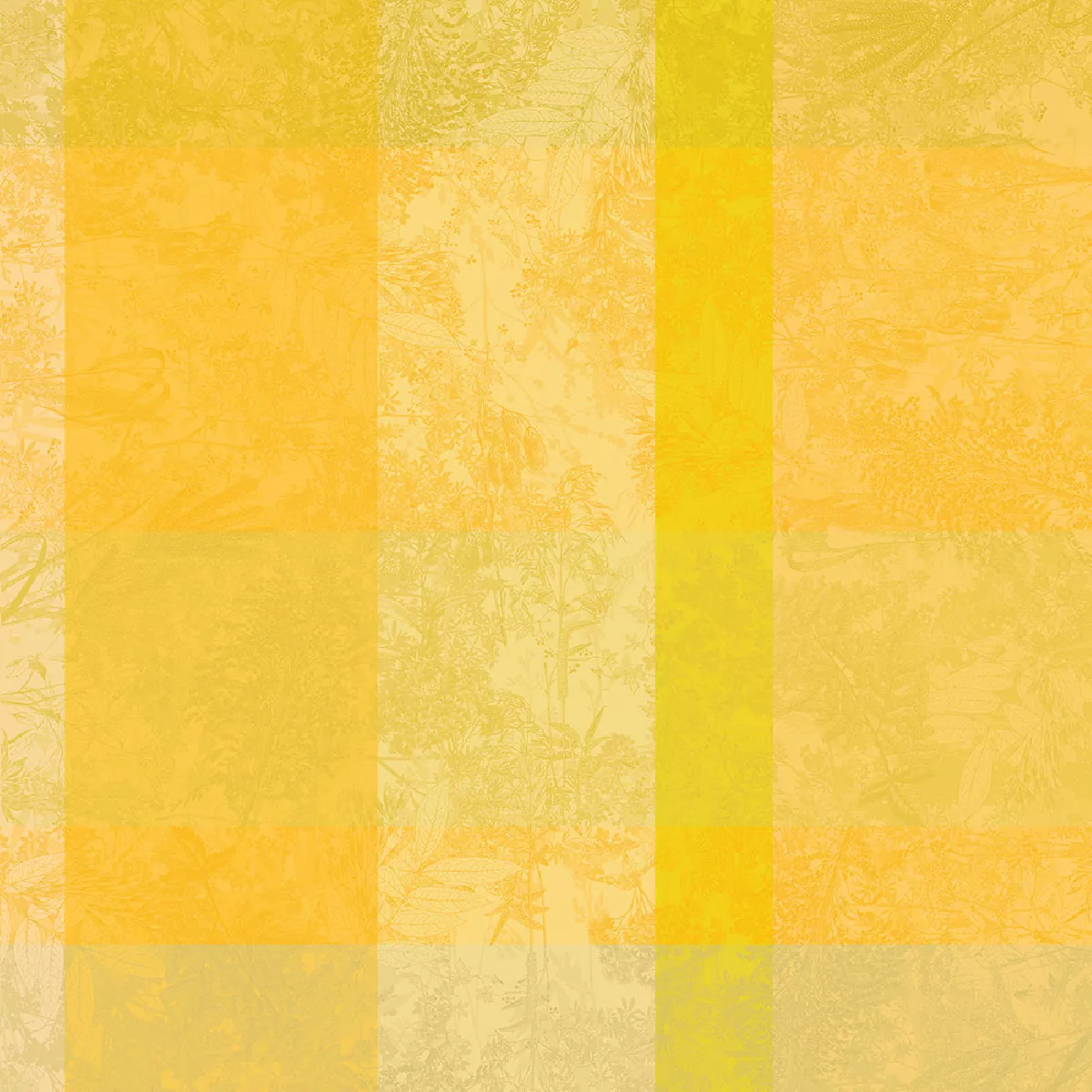 Garnier Thiebaut Nappe Jacquard Pur Coton Jaune Solaire Mille Esprit Jardin Solaire