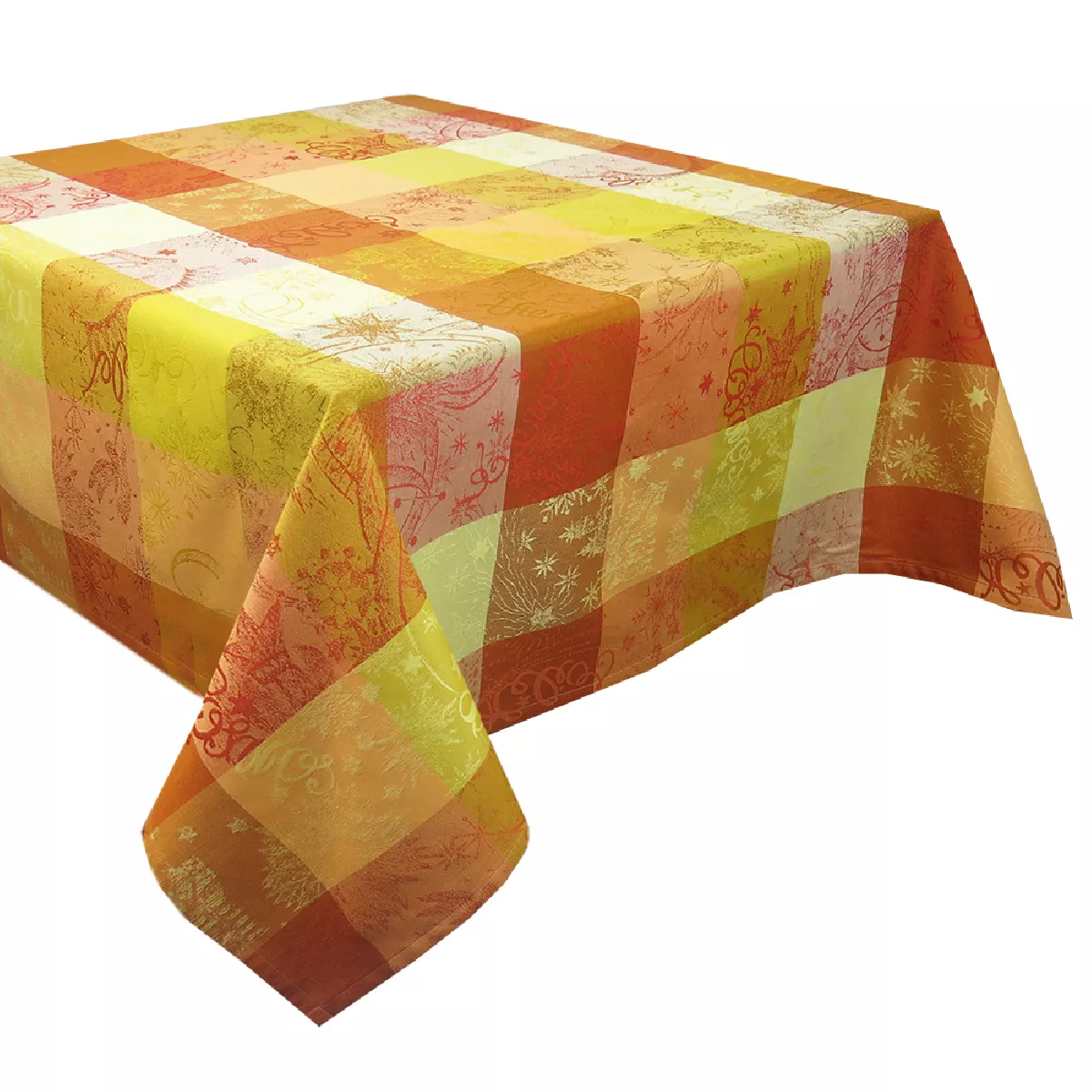 Garnier Thiebaut Nappe Jacquard Pur Coton Jaune Soleil Mille Couleurs Soleil