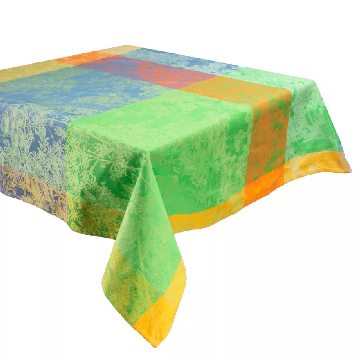 Garnier Thiebaut Nappe Jacquard Pur Coton Multicolore Ete Mille Esprit Jardin Ete