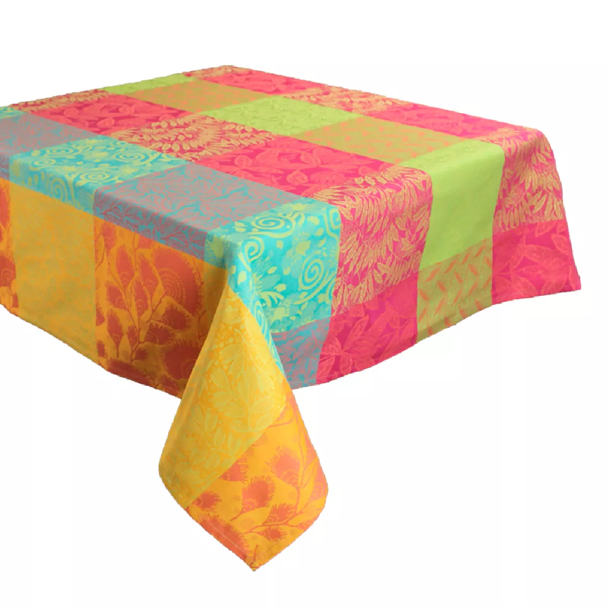 Garnier Thiebaut Nappe Jacquard Pur Coton Multicolore Floraison Mille Buissons Floraison