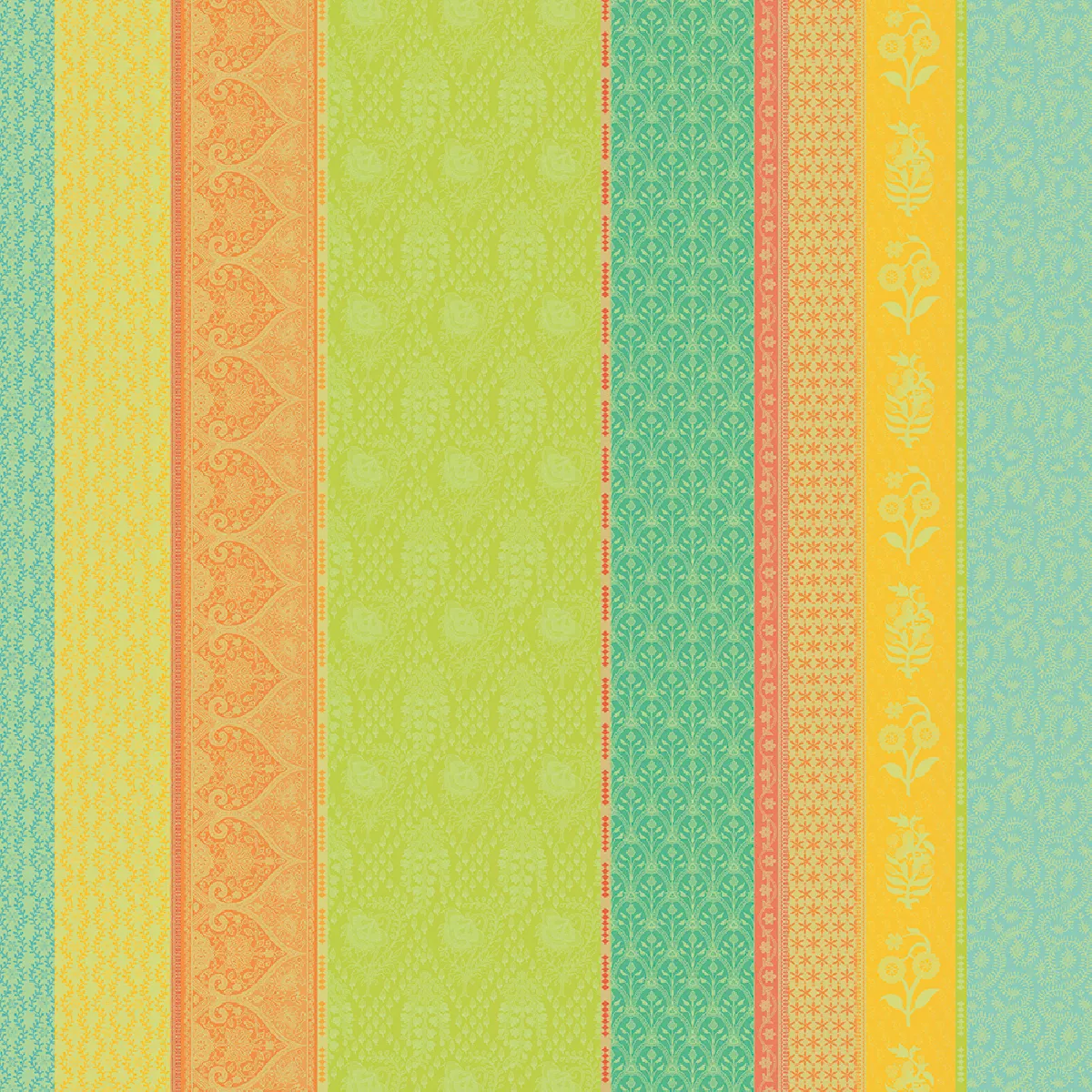 Garnier Thiebaut Nappe Jacquard Pur Coton Multicolore Kerala Mille Saris Kerala