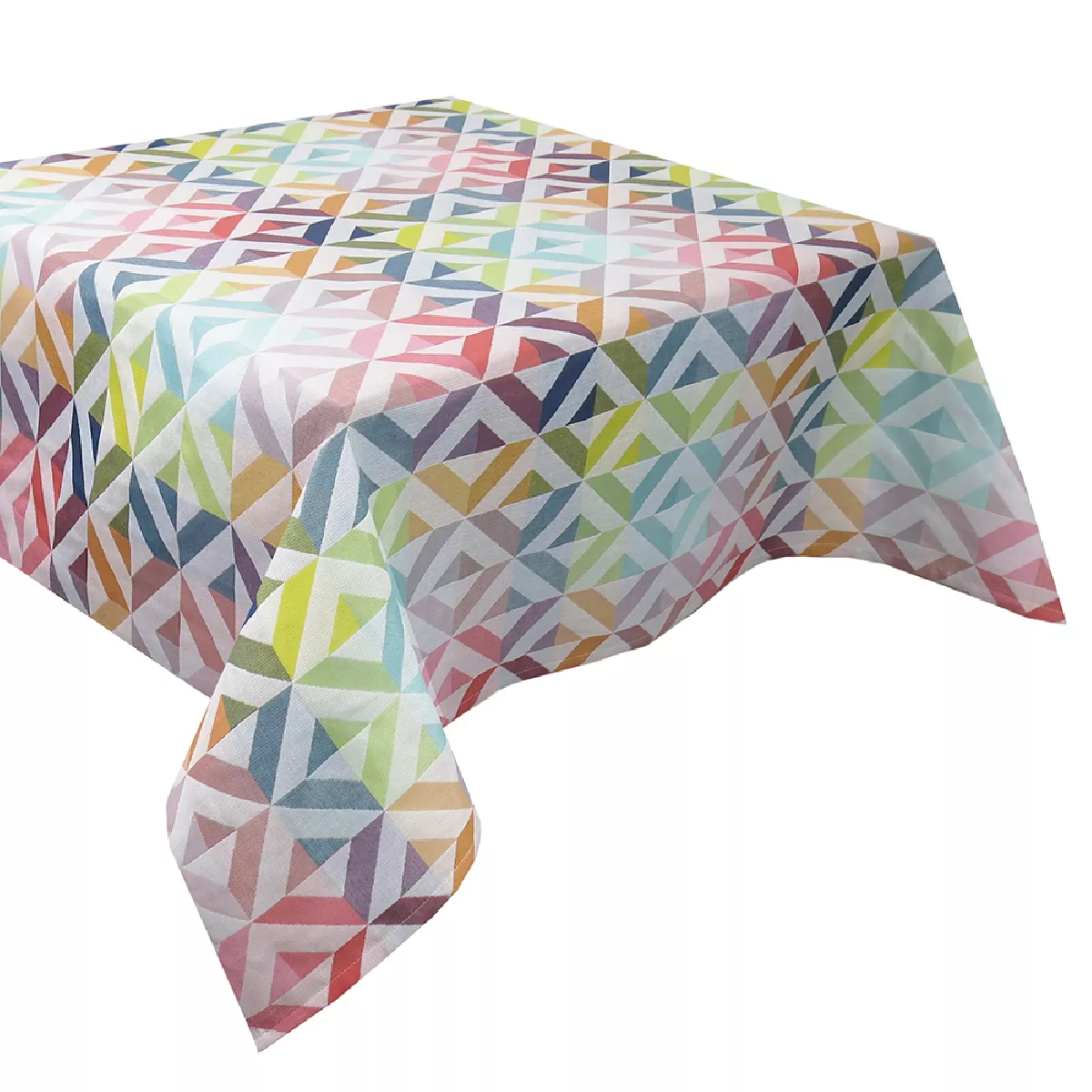 Garnier Thiebaut Nappe Jacquard Pur Coton Multicolore Pastel Mille Twist Pastel