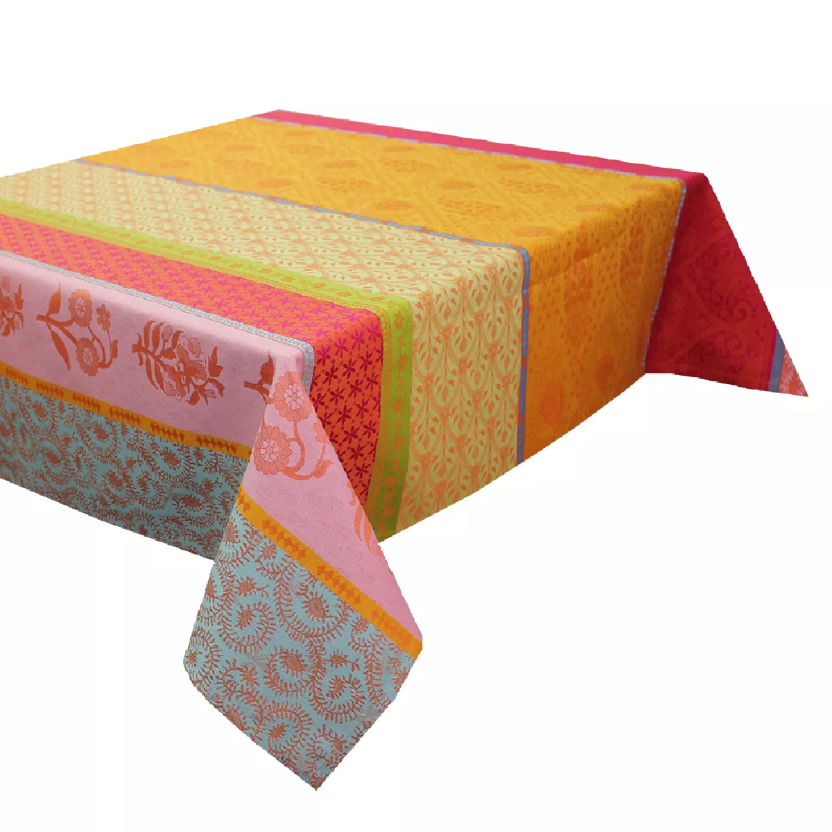 Garnier Thiebaut Nappe Jacquard Pur Coton Multicolore Pendjab Mille Saris Pendjab