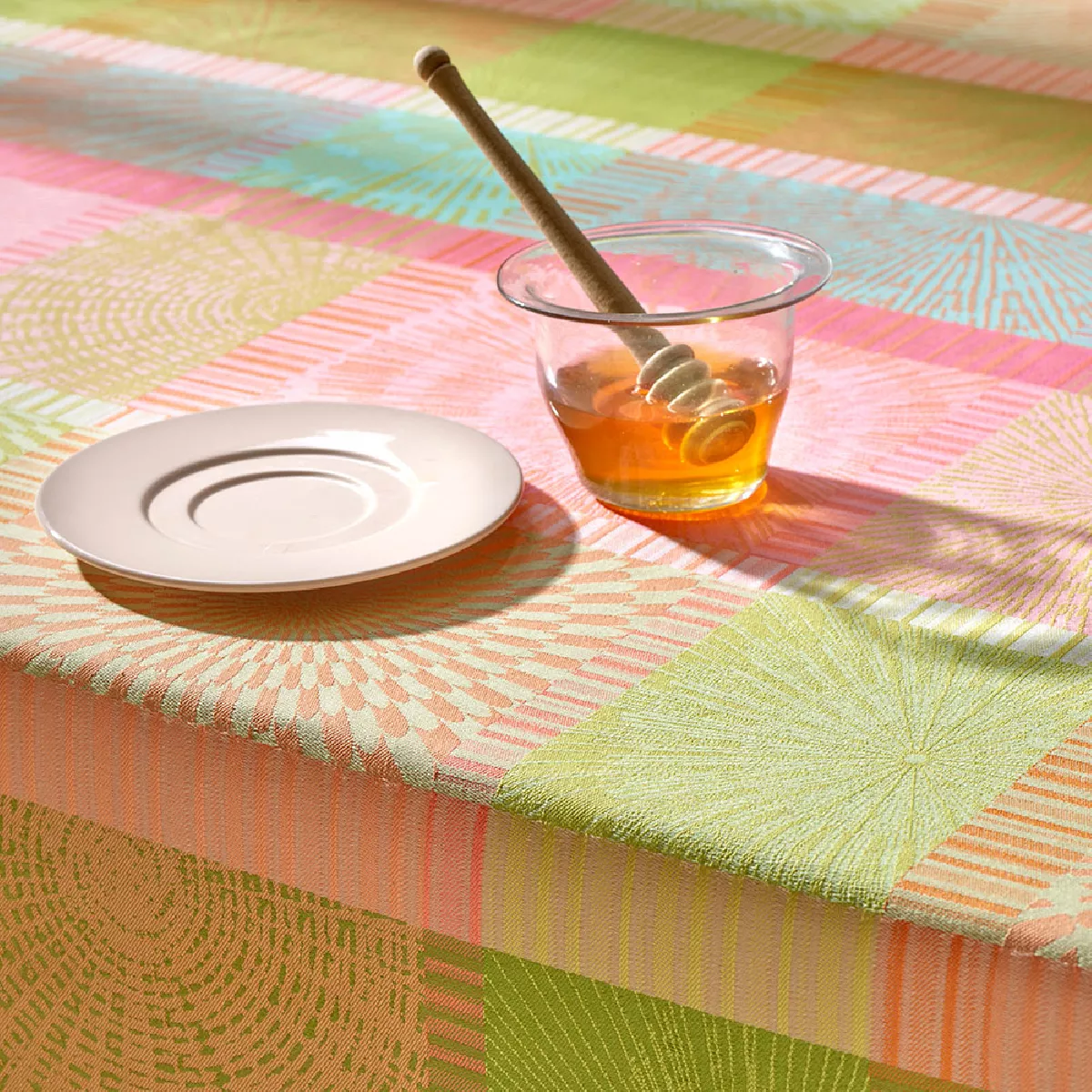 Garnier Thiebaut Nappe Jacquard Pur Coton Multicolore Printemps Mille Auras Printemps