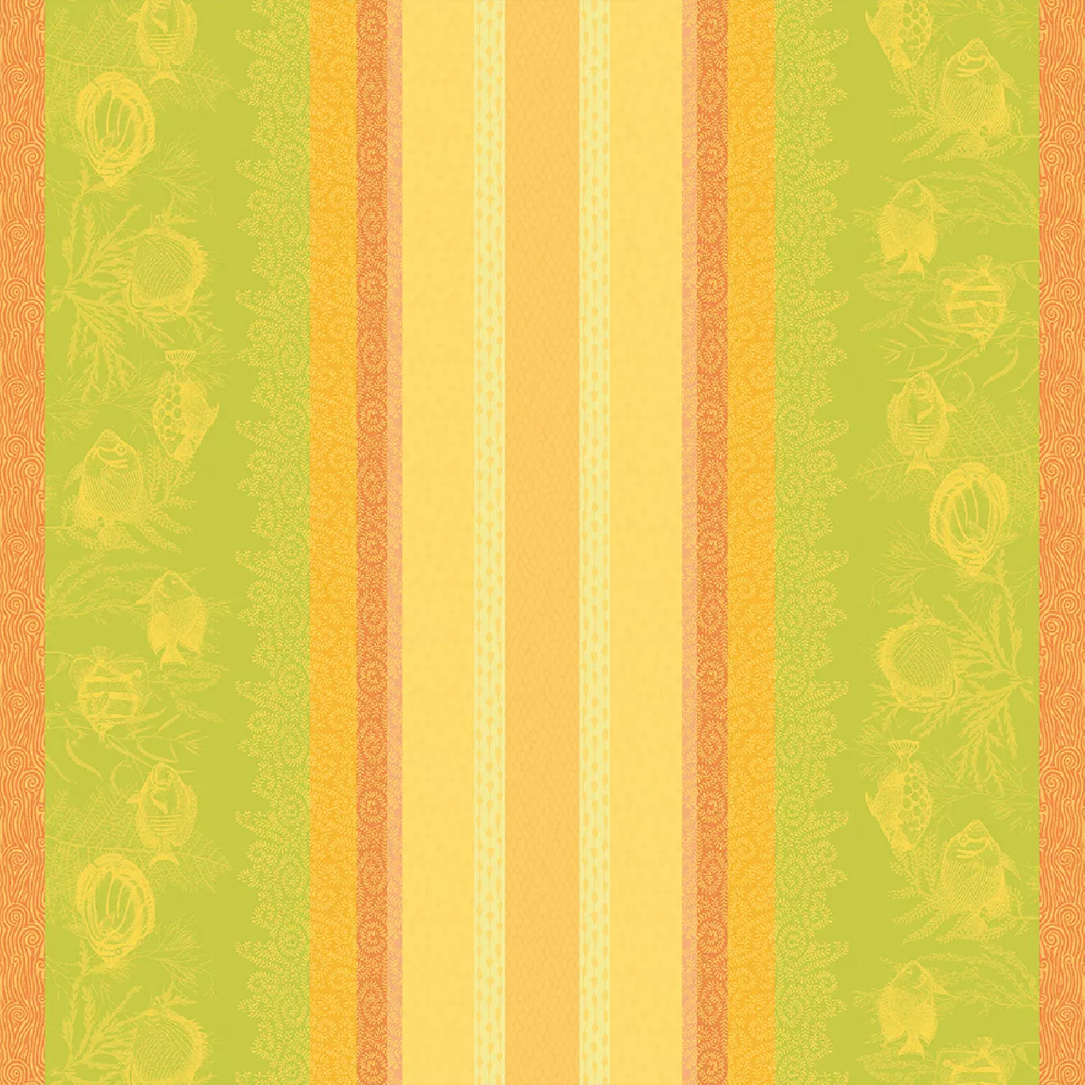 Garnier Thiebaut Nappe Jacquard Pur Coton Multicolore Provence Mille Riviera Provence