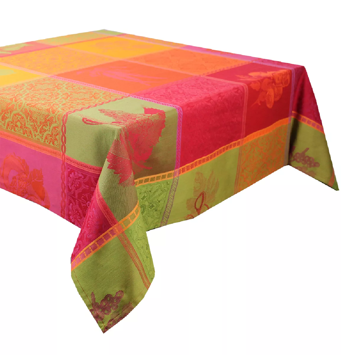 Garnier Thiebaut Nappe Jacquard Pur Coton Multicolore Sangria Mille Tutti Frutti Sangria