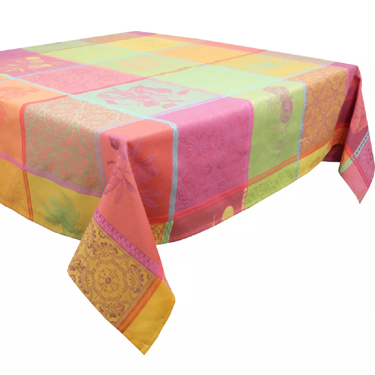 Garnier Thiebaut Nappe Jacquard Pur Coton Multicolore Smoothie Mille Tutti Frutti Smoothie