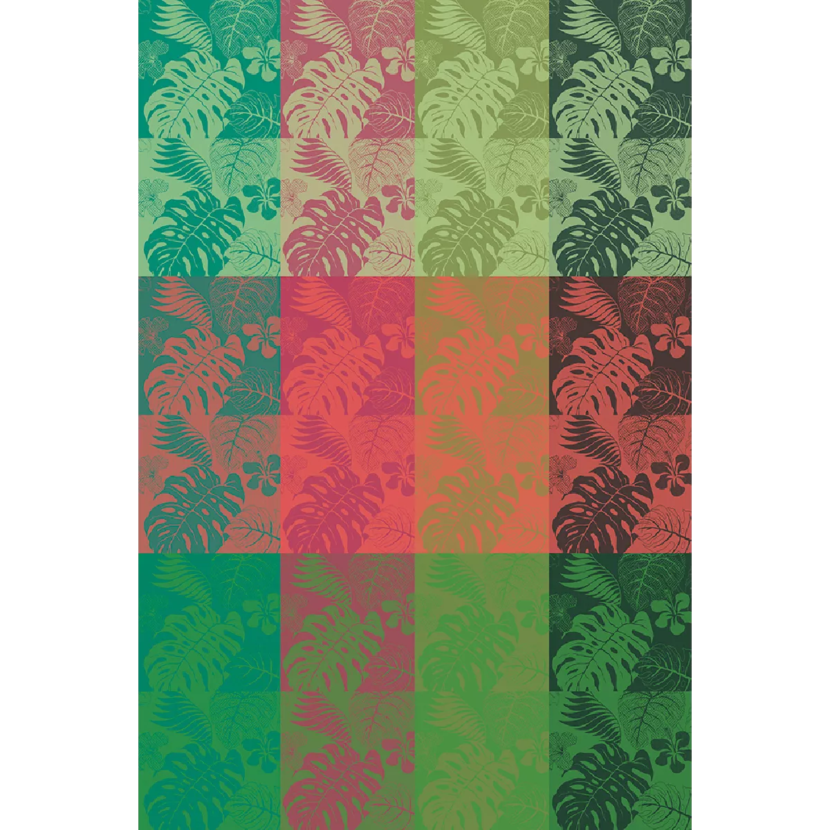 Garnier Thiebaut Nappe Jacquard Pur Coton Vert Pop Mille Palma Pop