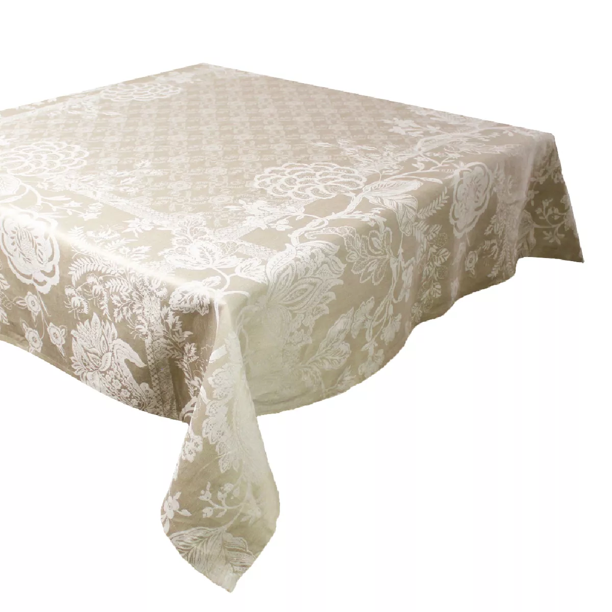 Garnier Thiebaut Nappe Jacquard Pur Lin Beige Naturel Scarlett Naturel