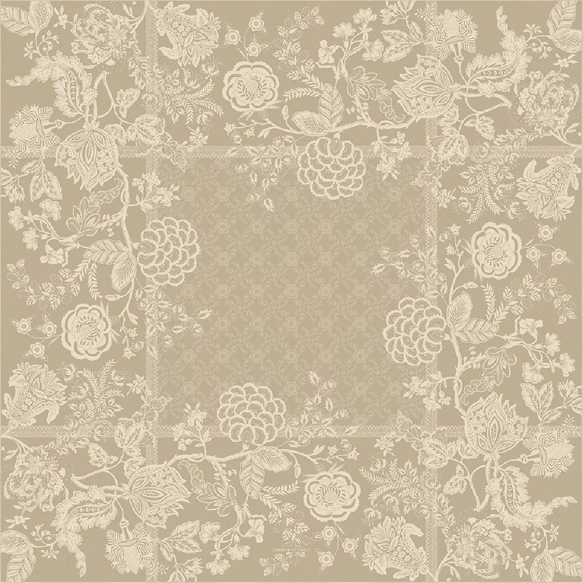Garnier Thiebaut Nappe Jacquard Pur Lin Beige Naturel Scarlett Naturel