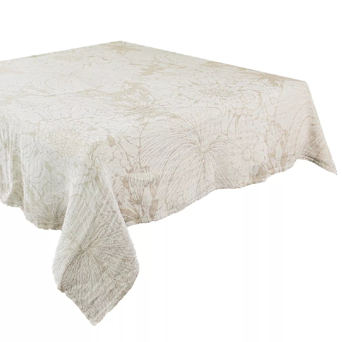 Garnier Thiebaut Nappe Métis Lin & Coton Lavé Coloris Beige Naturel Mille Bloom Naturel