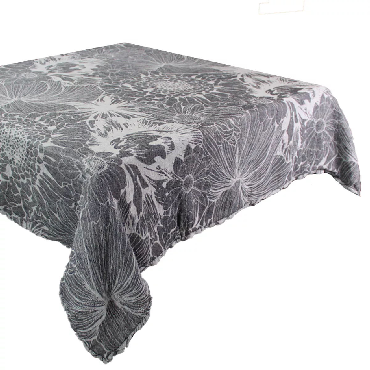 Garnier Thiebaut Nappe Métis Lin & Coton Lavé Coloris Noir Noir Mille Bloom Noir