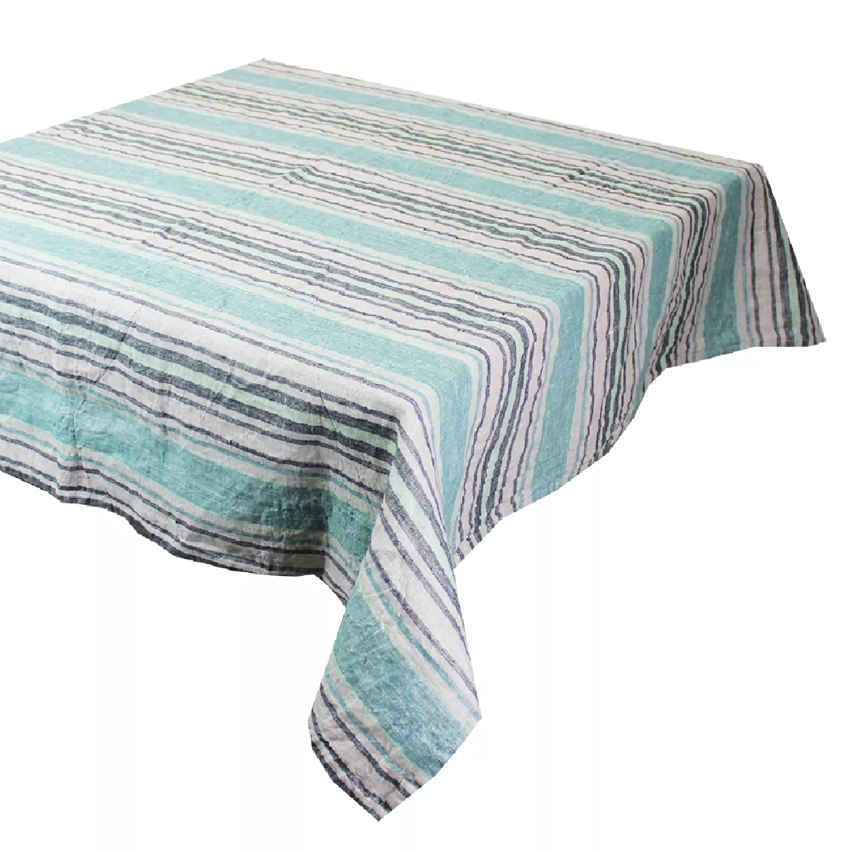 Garnier Thiebaut Nappe Pur Lin Lavé Coloris Gris Emeraude Sombrilla Emeraude