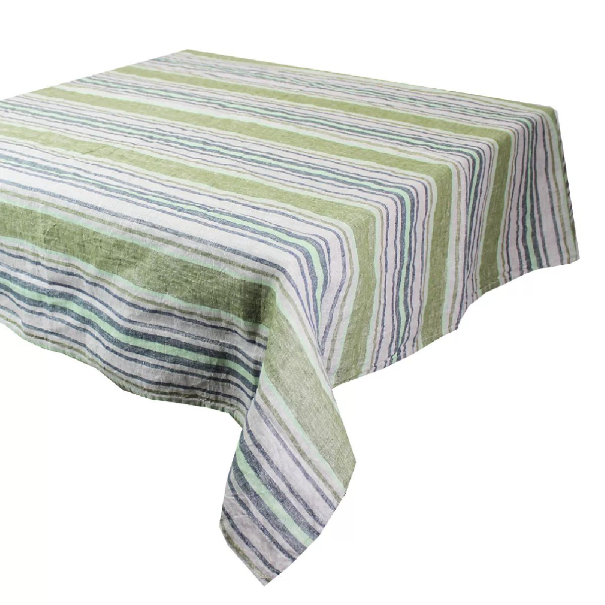 Garnier Thiebaut Nappe Pur Lin Lavé Coloris Gris Olive Sombrilla Olive