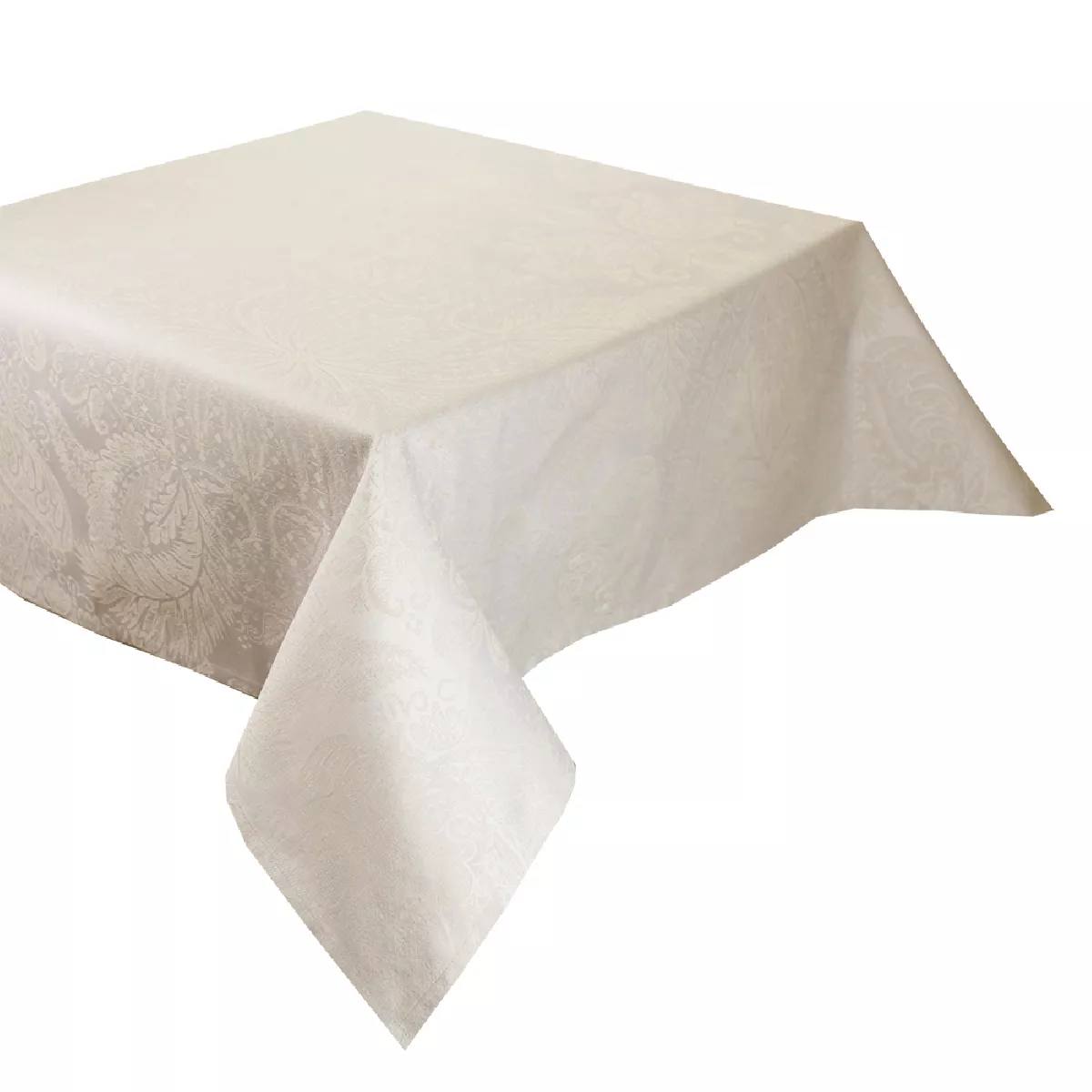 Garnier Thiebaut Nappe Sur Mesure Pur Coton Coloris Beige Parchemin Mille Isaphire Parchemin