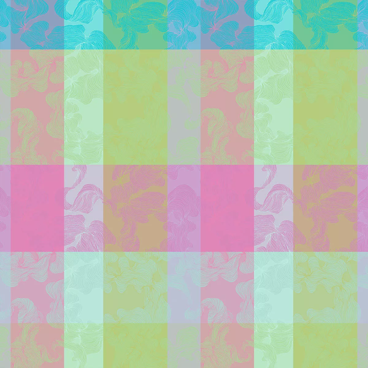 garnier thiebaut Nappe sur mesure pur coton coloris bleu ara Mille vertiges ara