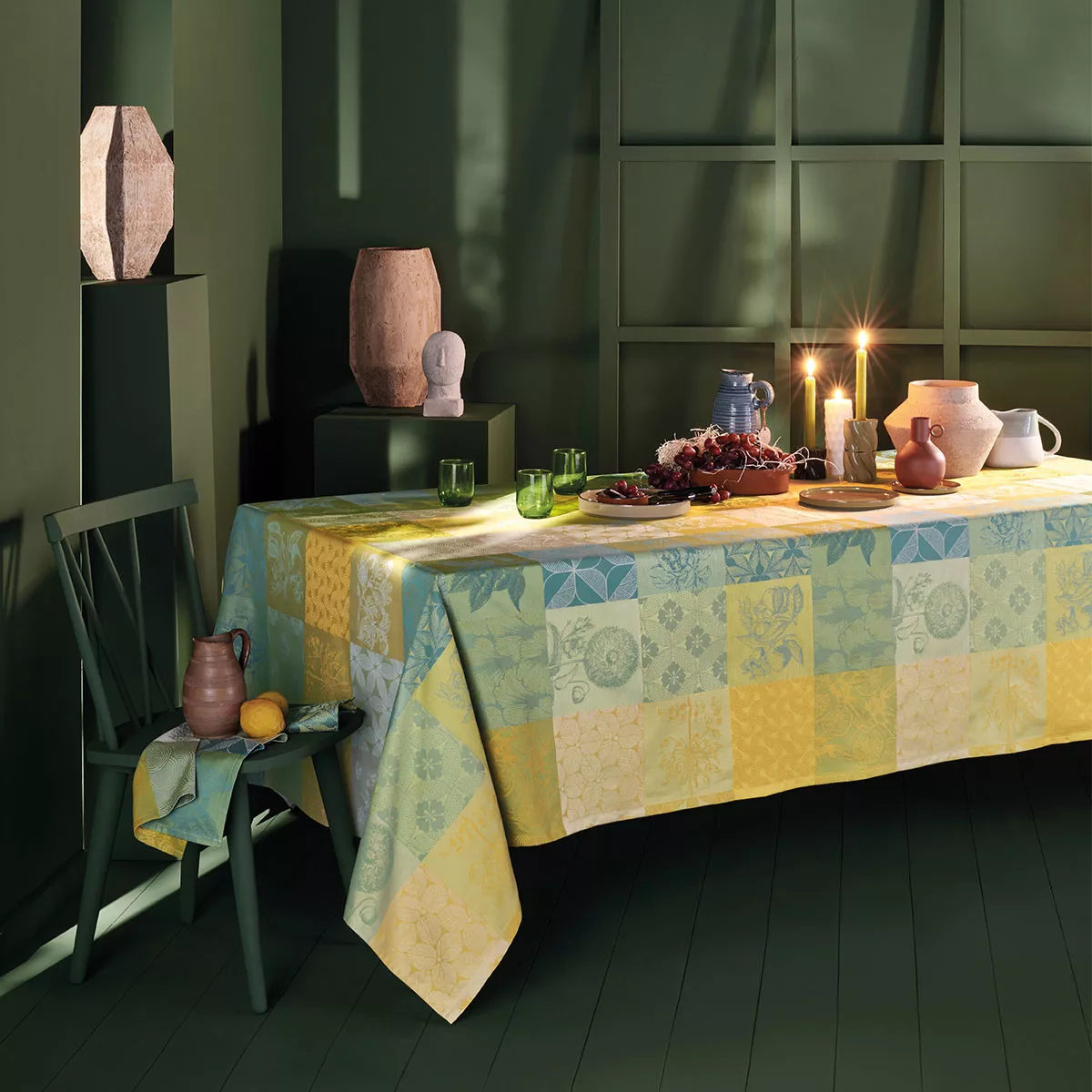 Garnier Thiebaut Nappe Sur Mesure Pur Coton Coloris Jaune Limoni Mille Parfums Limoni