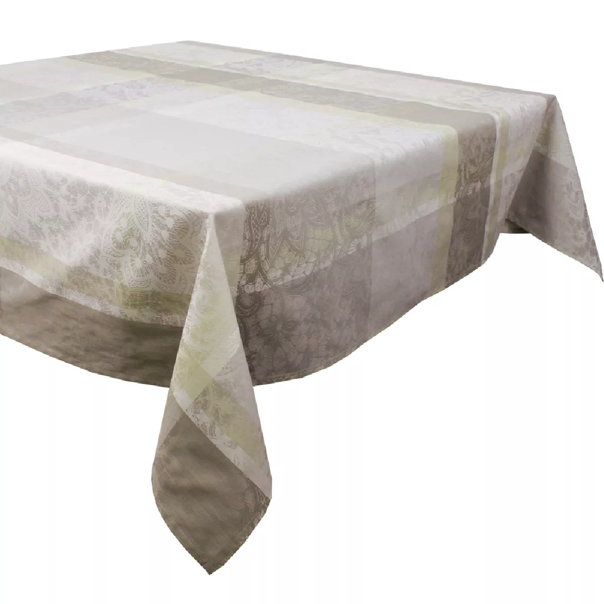 Garnier Thiebaut Nappe Sur Mesure Pur Coton Enduit Imperméable Coloris Beige Naturel Mille Dentelles Naturel