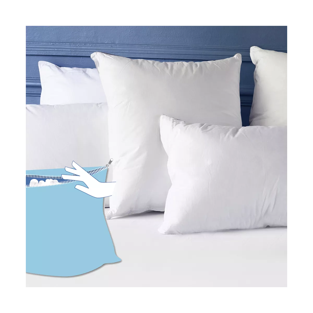 garnier thiebaut Oreiller fibres synthétiques coloris blanc modulable Sur mesure modulable