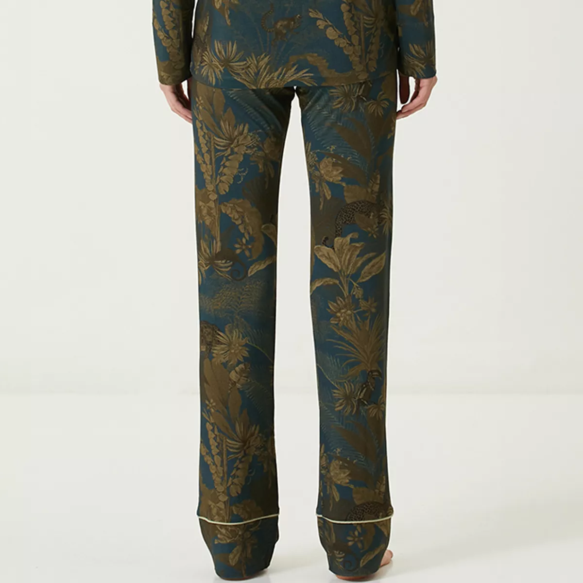 Garnier Thiebaut Pantalon Jersey De Viscose & élasthanne Coloris Bleu Bleu Dore Rainforest Bleu Dore