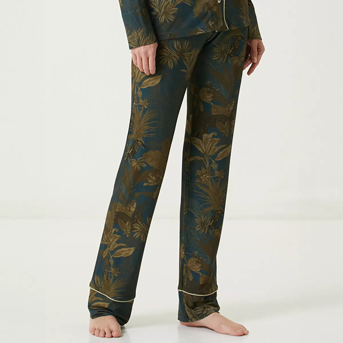 garnier thiebaut Pantalon jersey de viscose & élasthanne coloris bleu bleu dore Rainforest bleu dore
