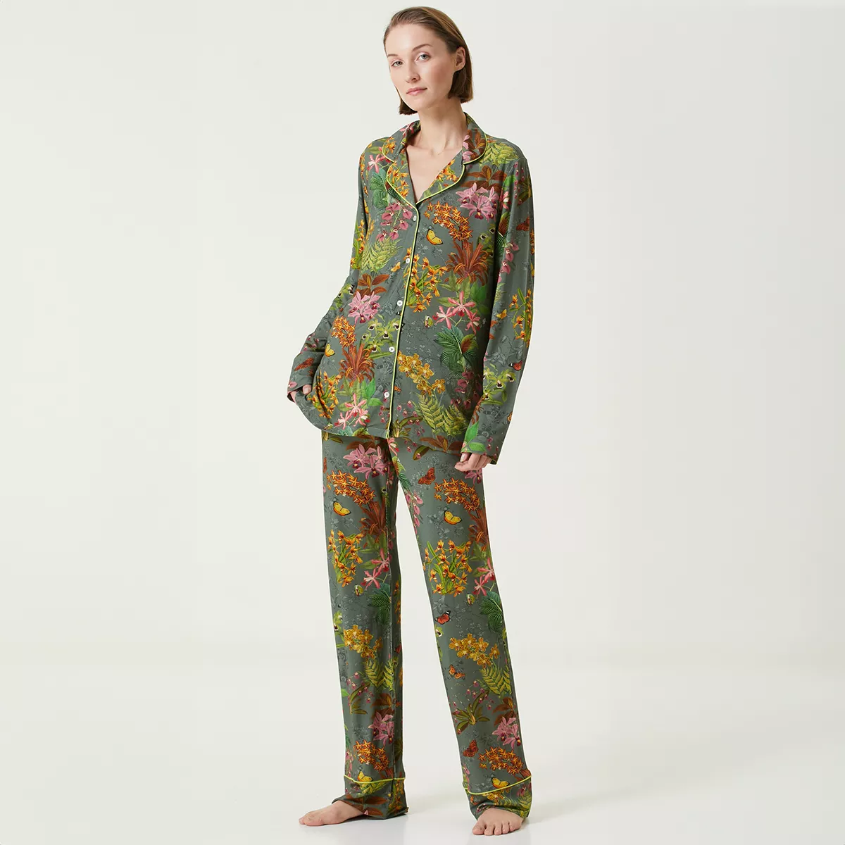 Garnier Thiebaut Pantalon Jersey De Viscose & élasthanne Coloris Gris Gris Nuit D Orchidees Gris