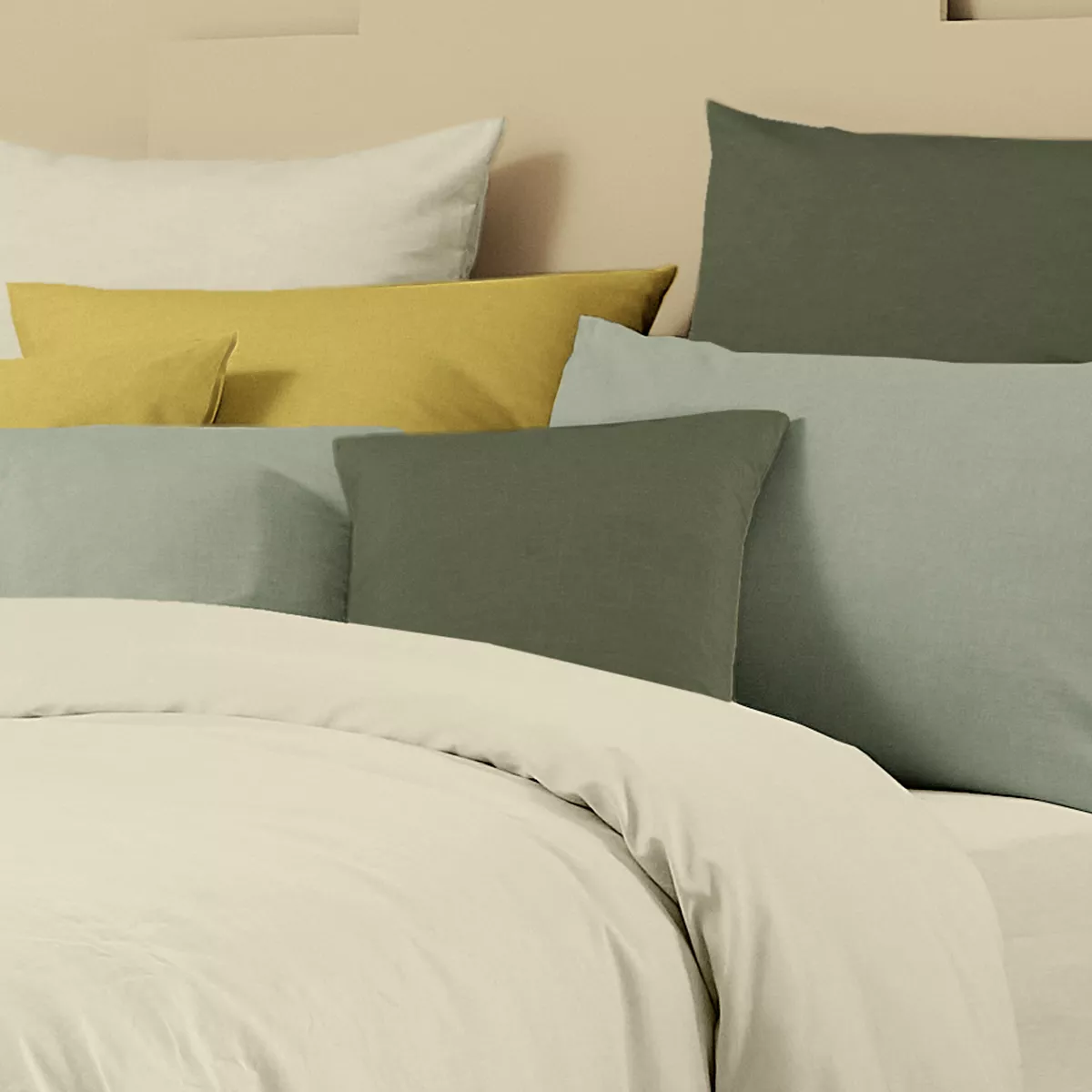 garnier thiebaut Parure de lit métis lin & coton uni Modèle Le metis francais uni