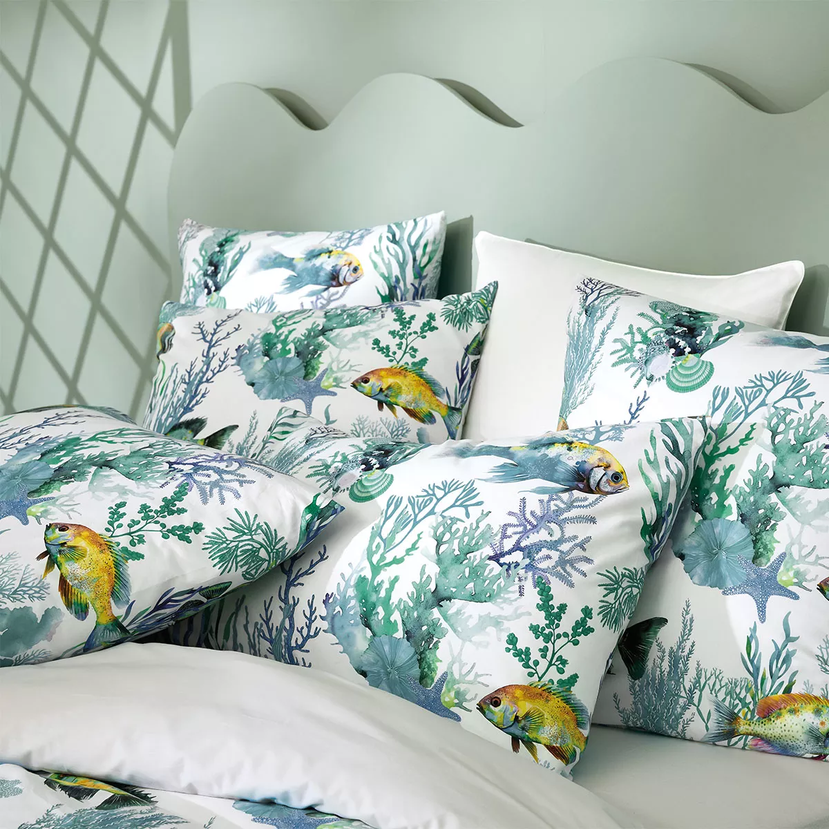 Garnier Thiebaut Parure De Lit Percale De Coton 80 Fils/cm² Blanc Blanc Modèle Naia Blanc