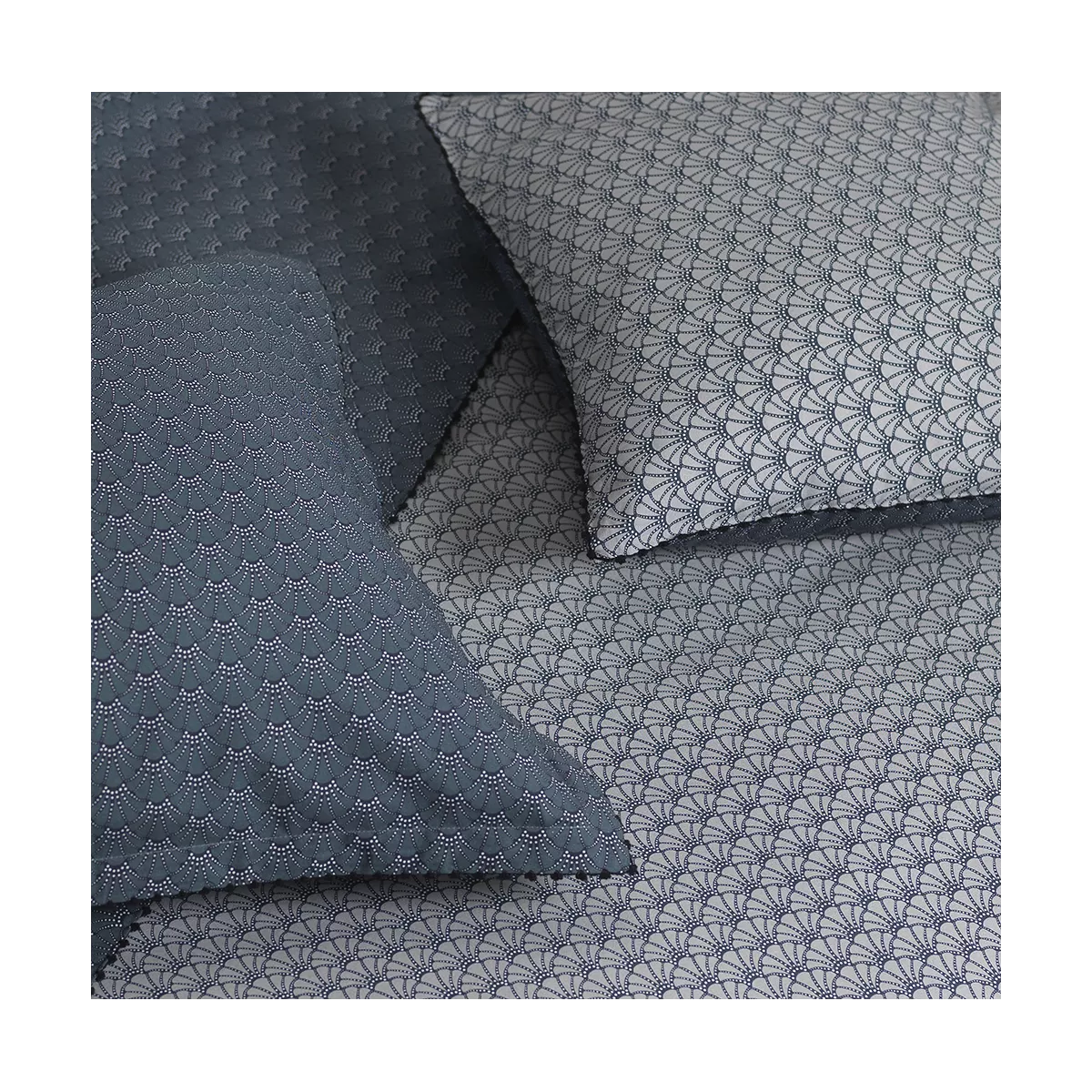 Garnier Thiebaut Parure De Lit Percale De Coton 80 Fils/cm² Bleu Givre Modèle Osaka Givre