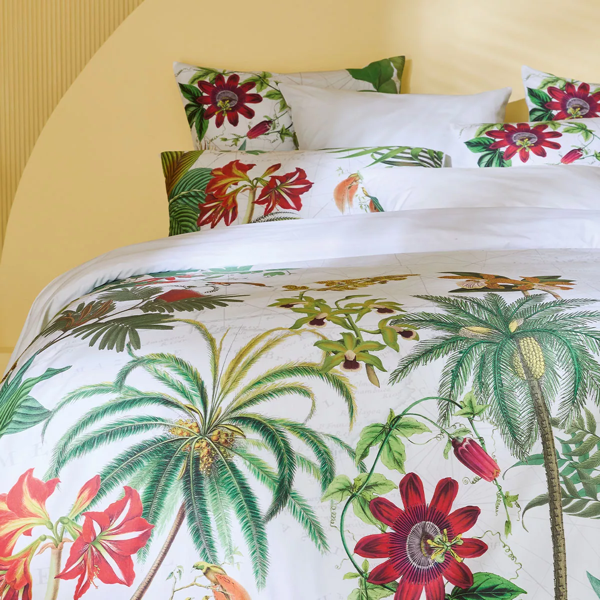 Garnier Thiebaut Parure De Lit Percale De Coton 80 Fils/cm² Vert Paradis Modèle Escales Paradis