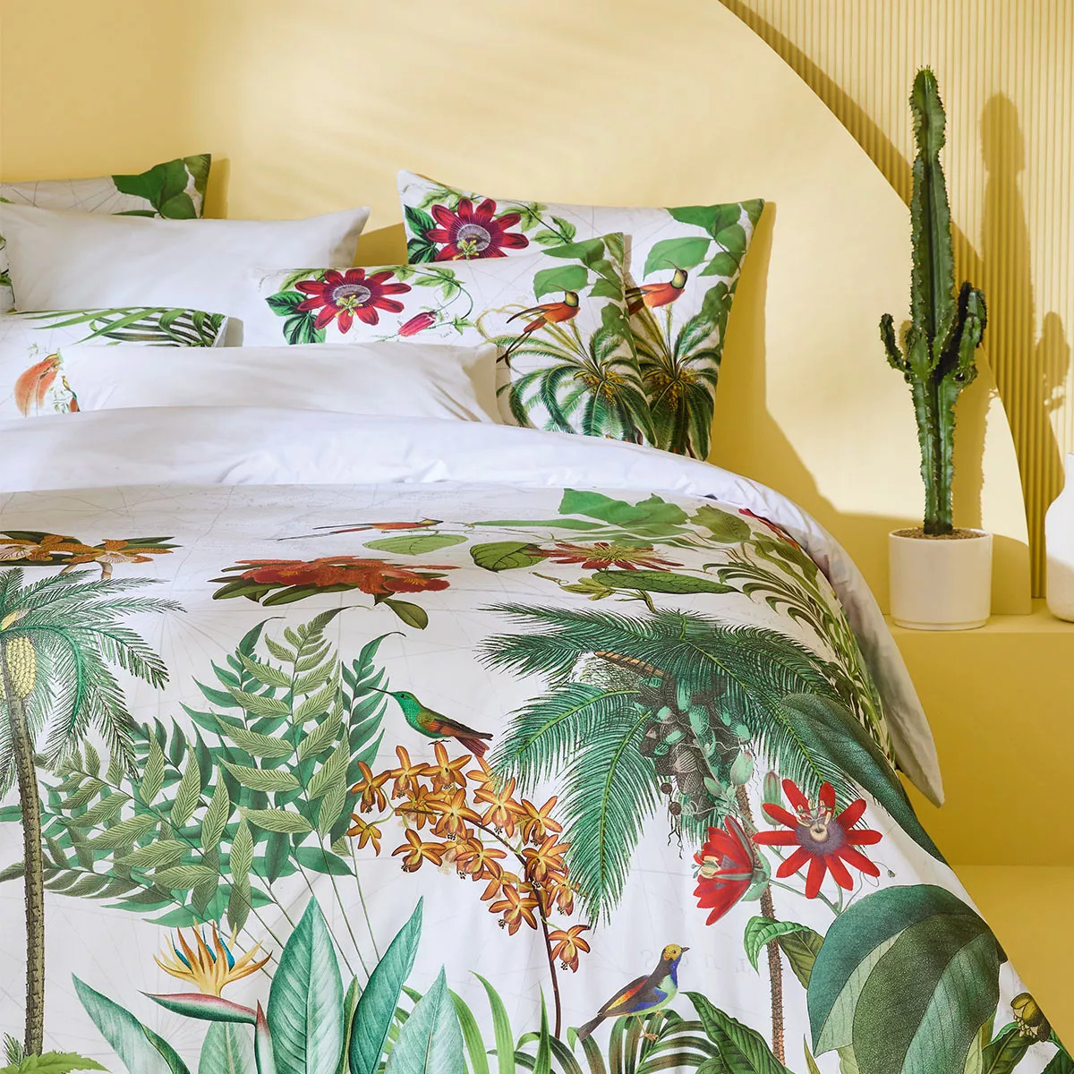 Garnier Thiebaut Parure De Lit Percale De Coton 80 Fils/cm² Vert Paradis Modèle Escales Paradis