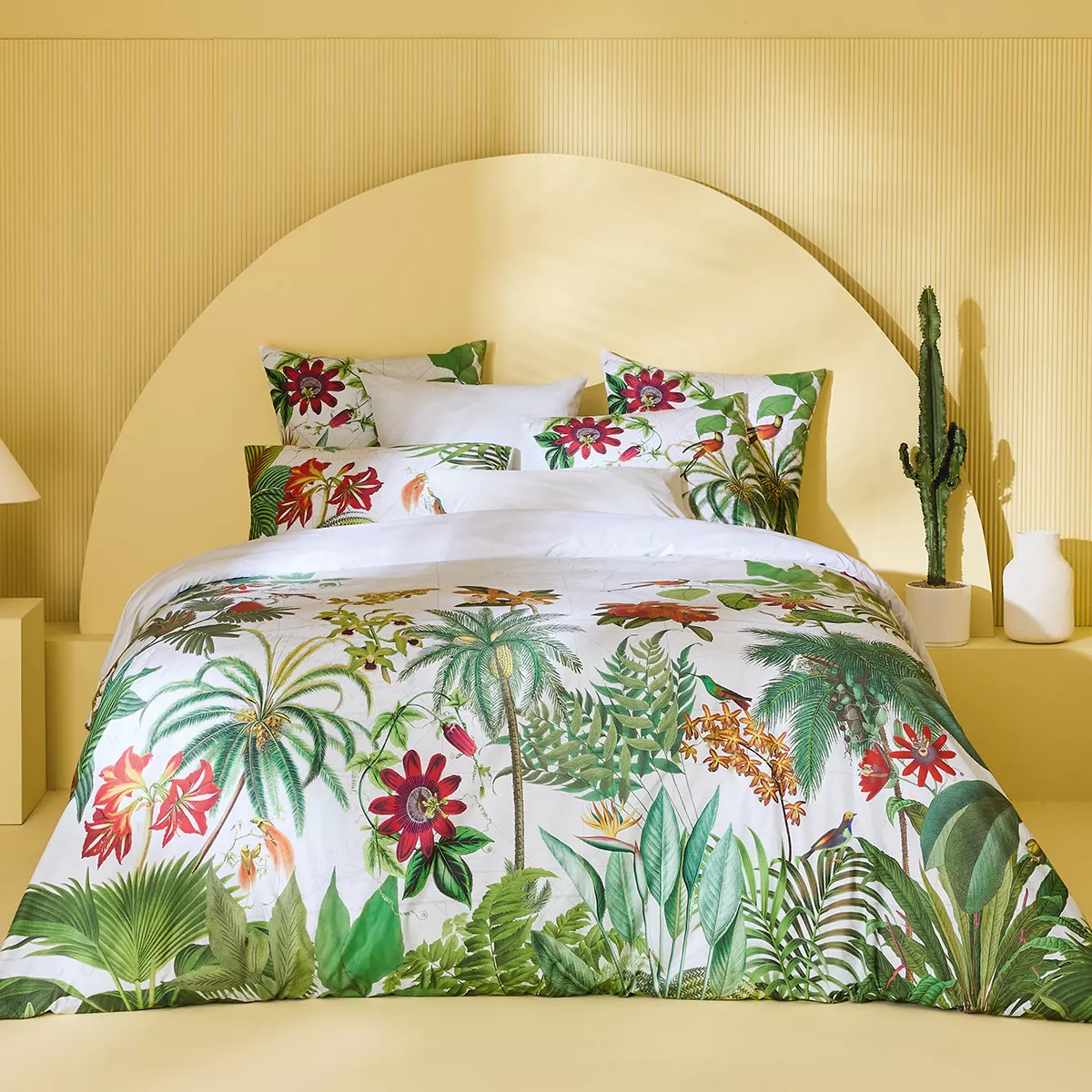 garnier thiebaut Parure de lit percale de coton 80 fils/cm² vert paradis Modèle Escales paradis