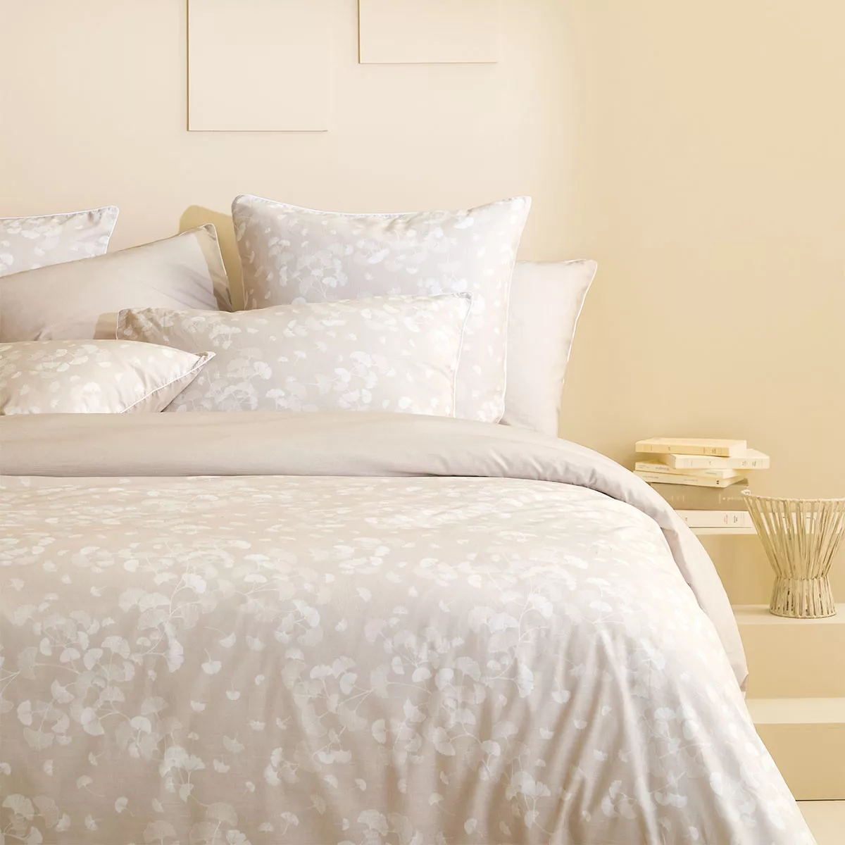 Garnier Thiebaut Parure De Lit Pur Coton Beige Naturel Modèle Souffle De Ginkos Naturel