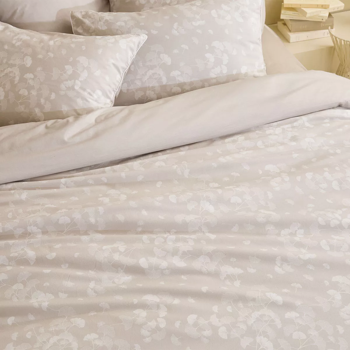Garnier Thiebaut Parure De Lit Pur Coton Beige Naturel Modèle Souffle De Ginkos Naturel