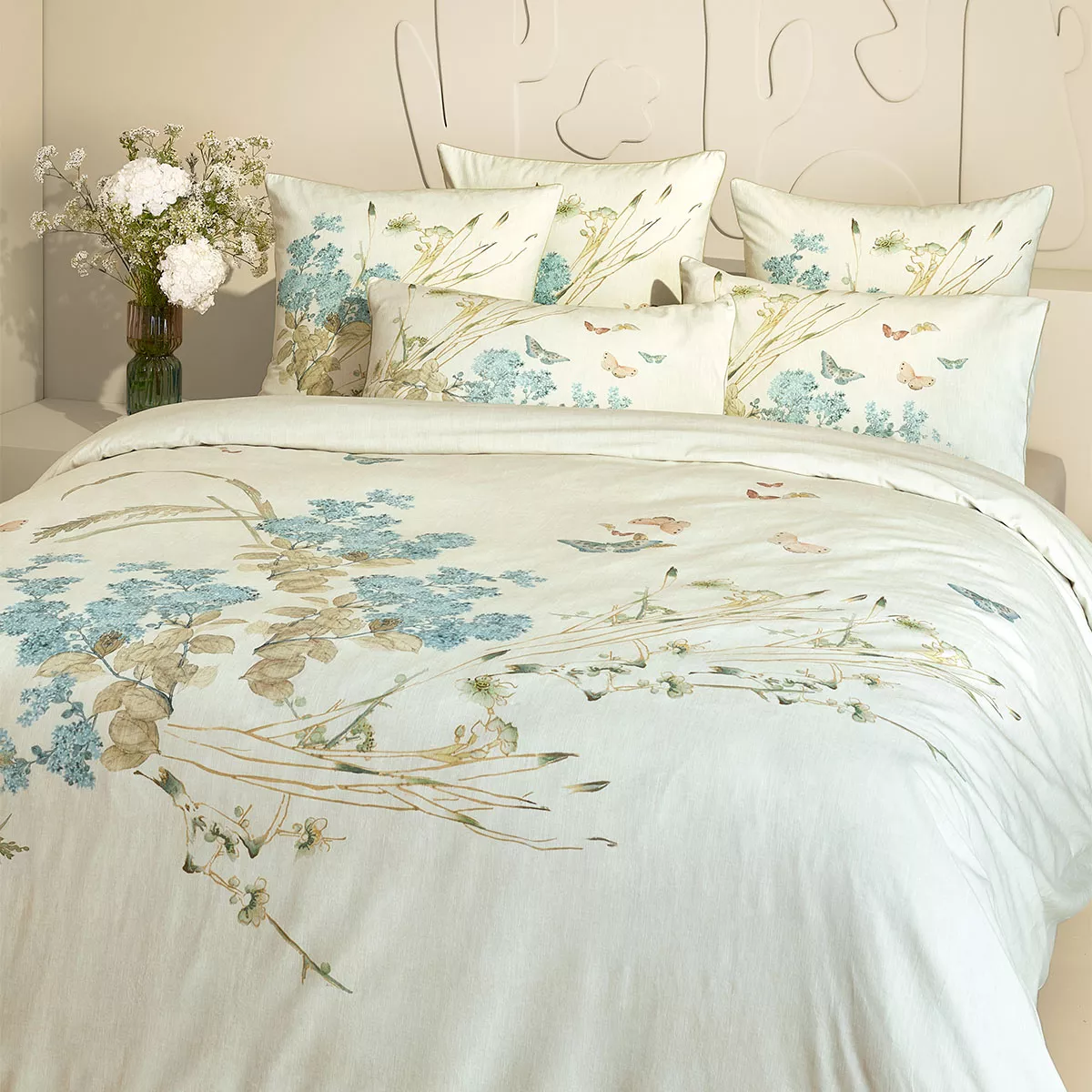 garnier Thiebaut Parure De Lit Pur Coton Beige Parchemin Modèle Caprices Parchemin
