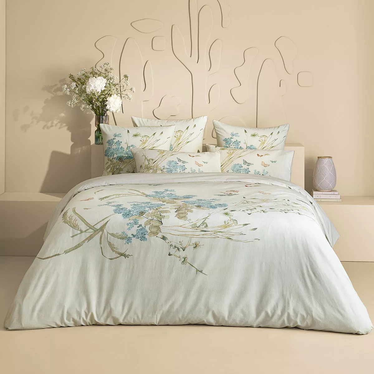 garnier thiebaut Parure de lit pur coton beige parchemin Modèle Caprices parchemin